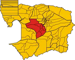 Map of Banan District in red