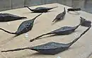 Iron bars used as ingots for smelting