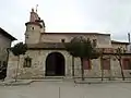 La Mudarra (Valladolid, Spain) - Parish Church of Nuestra Señora del Rosario from the 18th century, baroque. Tower with spiral staircase.