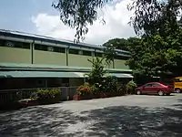 Outside view of the HTA Gymnasium, seen in 2016.