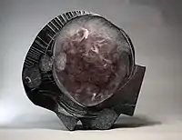 Profile', molten glass, cut engraving, 48 x 49 x 10 cm, 2015