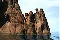 Red Rhyolite cliffs.