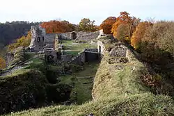 Ruins of the Château de Logne [fr] in Vieuxville