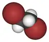 Spacefill model of 1,2-dibromoethane