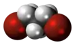 Spacefill model of 1,3-dibromopropane