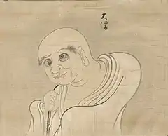 1 Daisō (大僧) means "big monk". In most other scrolls and books, this image is labeled Mikoshi-nyūdō (見越し入道), and may or may not be the same yōkai. However, there is one other scroll, "Picture Scroll of One Hundred Demons", in which it is labeled Daisō.