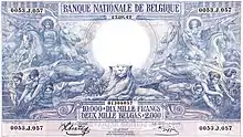 Image 291929 Belgian banknote, depicting Ceres, Neptune and caduceus (from Myth)