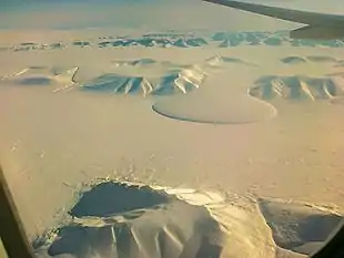 View of the Elephant Foot Glacier at Romer Lake