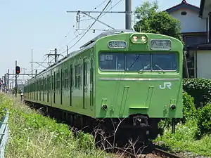 A Hachiko Line 103-3000 series EMU in June 2004