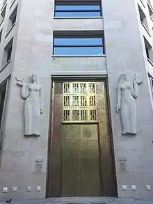 Entrance of the building at 115, rue Montmartre in Paris, former head office of Caisse Centrale des Banques Populaires