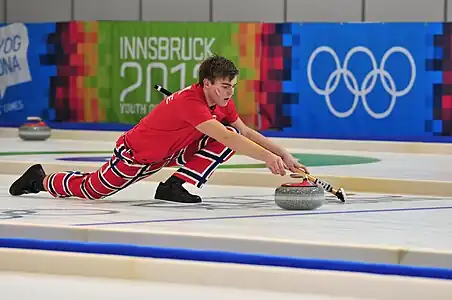 Image 21CurlingCredit: Ralf RoletschekMartin Sesaker representing Norway in curling at the 2012 Winter Youth Olympics.More selected pictures