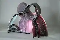 Passing by', molten glass, cut engraving, 50 x 64 x 12 cm, 2018