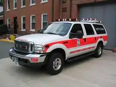 A typical SUV-based Paramedic, known as a First Responder Unit, Chase car or Fly-car