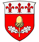 Oaknut in the coat of arms of the du Quesne family