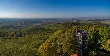 View from the Zabelstein Mountain in the Steigerwaldover the Schweinfurt Basin