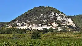 The village of Séguret and the vineyard