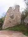 View of the Altenbaumburg towards the way up to the middle bailey from the lower bailey (today the carpark)