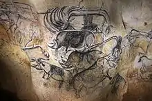 Painting of rhinoceroses; c. 32,000–14,000 BC; charcoal on rock; length: c. 2 m; Chauvet Cave (Ardèche, France)