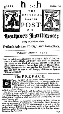 Image 101719 newspaper reprint of Robinson Crusoe (from Novel)