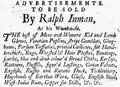 Newspaper item, 1760