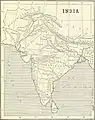 1899 Map of India (Only Calicut and Cochin are highlighted from Kerala).