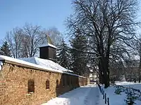 Remains of the fortified Cathedral' wall in Hajdúdorog