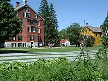 The Brick Dwelling for the Church Family at Hancock Shaker Village, where Polly Collins lived