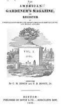 American Gardener's Magazine, v.1, 1835; published by Hovey & Co.