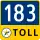 183 Toll Road marker