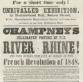 Advertisement for exhibition of works by Champney at Horticultural Hall, School Street, Boston, 1849