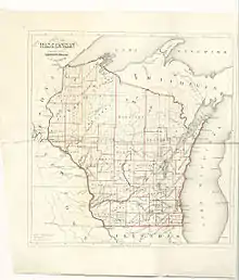 Image 671865 map Wisconsin prepared by Increase Lapham (from History of Wisconsin)