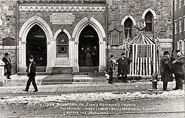 Zion's Reformed Church before the unveiling of the Mickley-Leaser plaque, 1908.