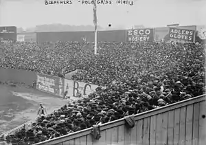 Fans in the Polo Grounds bleachers during the 1913 World Series.