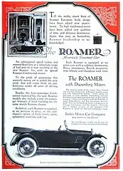 1918 The Roamer with Duesenberg Motors advertisement