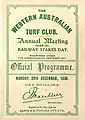 Front page 1930 WATC Railway Stakes racebook