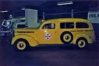 The long wheelbase chassis was used by coachbuilders for a variety of purposes, such as this ambulance