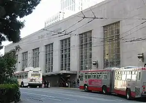 A 2008 view of the facade of the now-demolished Transbay Transit Terminal