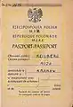 First post-war Polish passport, used in the second half of 1945