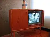 Image 29The 1950s was the beginning period of rapid television ownership. In their infancy, television screens existed in many forms, including round. (from 1950s)