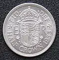 Reverse of a 1953 half crown