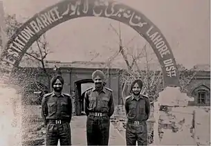 Indian Army officers of the 4th Sikh Regiment captured a Police Station in Lahore, Pakistan, after winning the Battle of Burki, during the Indo-Pakistani War of 1965.