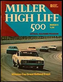 Souvenir program of the 1972 Miller High Life 500