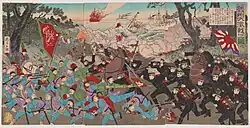 Fierce battle at Uiju (between the Imperial Japanese army & Korean forces, 19th C)