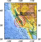 A map of where the earthquake occurred