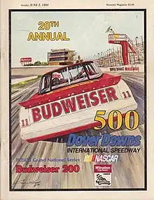 The 1988 Budweiser 500 program cover, featuring Terry Labonte.