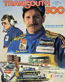 The 1988 TranSouth 500 program cover, featuring Dale Earnhardt.