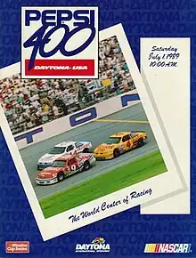 The 1989 Pepsi 400 program cover.