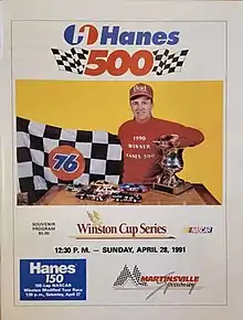 The 1991 Hanes 500 program cover, featuring Geoff Bodine.