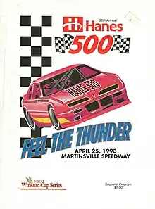 The 1993 Hanes 500 program cover.