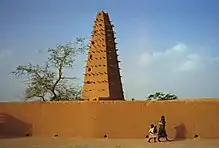 Mud brick minaret